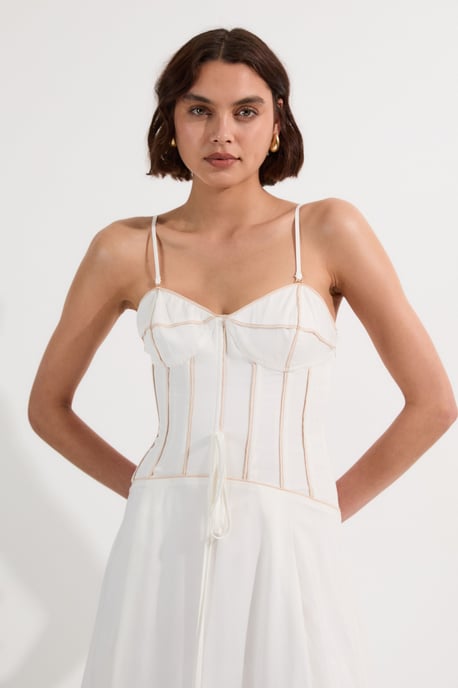 Viscose Linen Corset Prom Dress - Image 4
