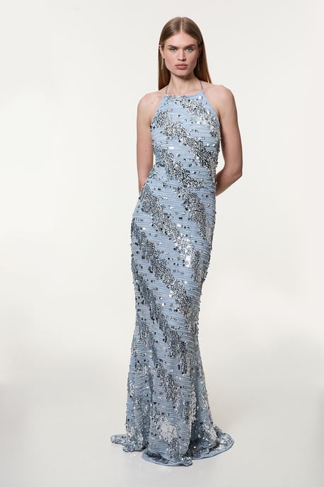 Petite Placed Sequin Fishtail Maxi - Image 1