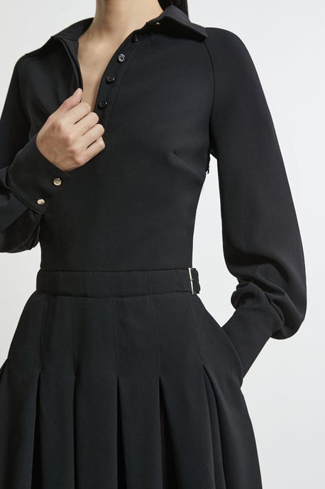 Petite Tailored Crepe Pleated Mini Dress - Image 2