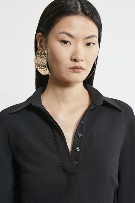 Petite Tailored Crepe Pleated Mini Dress - Image 3