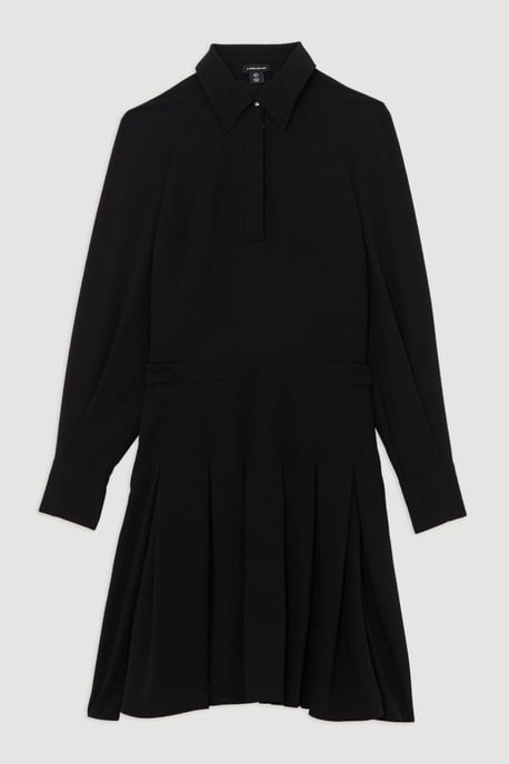 Petite Tailored Crepe Pleated Mini Dress - Image 4