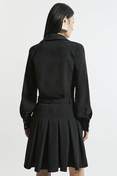 Petite Tailored Crepe Pleated Mini Dress - Image 5