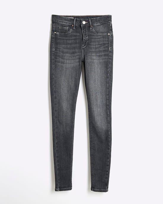 River Island Womens Skinny Jeans Grey Molly Mid Rise - Image 5