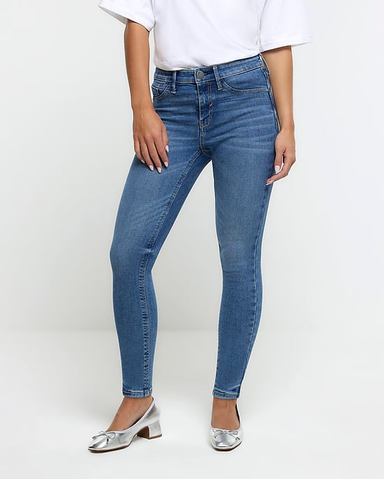 River Island Womens Skinny Jeans Petite Blue Bum Sculpt - Image 1