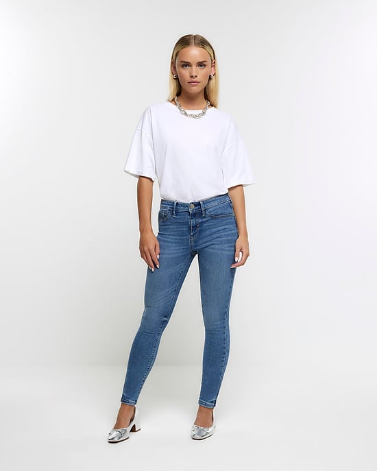 River Island Womens Skinny Jeans Petite Blue Bum Sculpt - Image 2