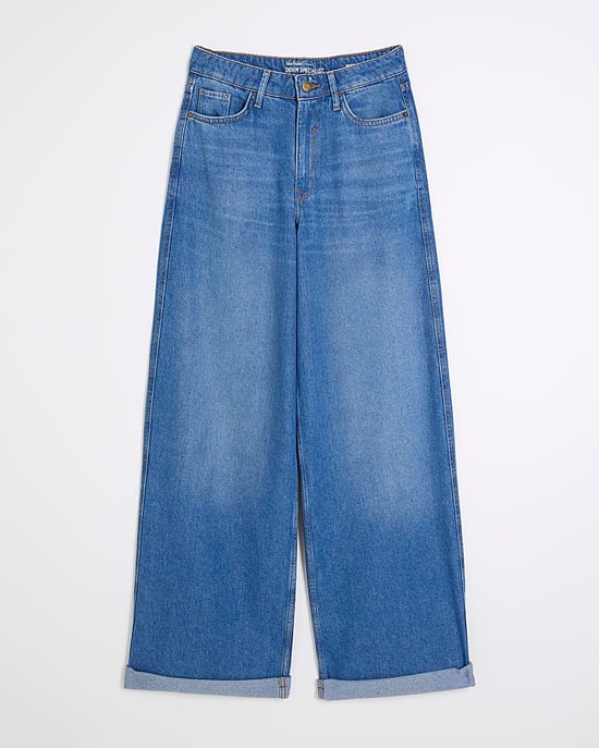 River Island Womens Super Wide Jeans Blue Denim - Image 5