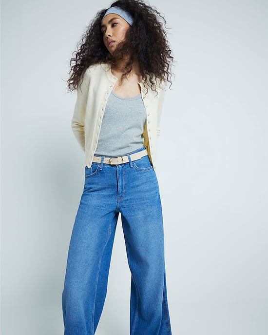 River Island Womens Super Wide Jeans Blue Denim - Image 6