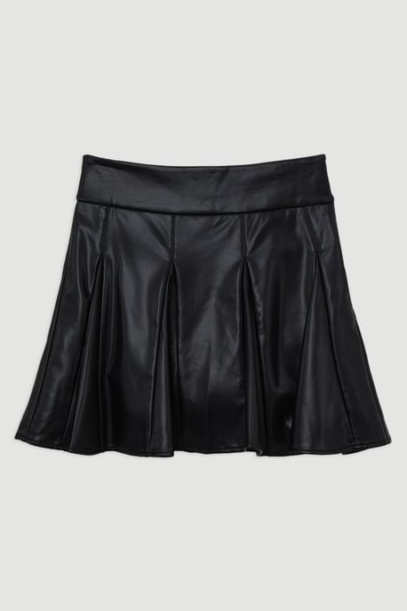 Faux Leather Flippy Mini Skirt - Image 4