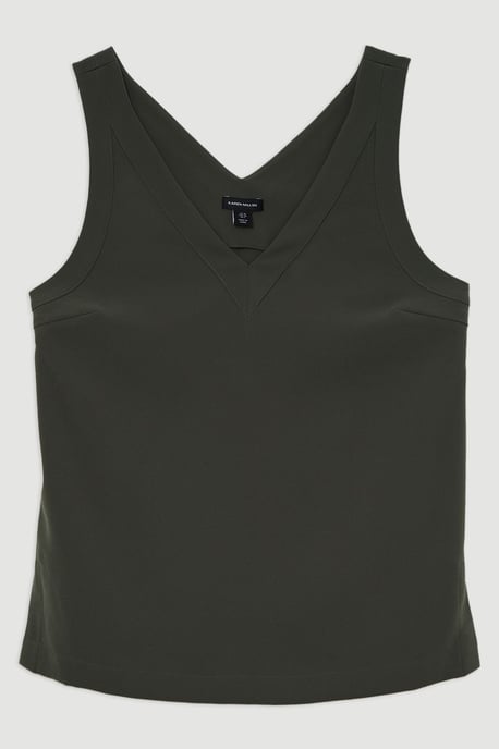 Tailored Crepe Essential Sleeveless Longline Top - Image 4