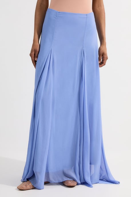 Crinkle Georgette Godet Woven Maxi Skirt - Image 2