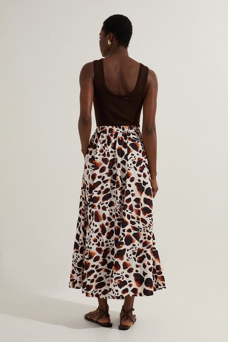 Premium Viscose Linen Tie Waist Woven Skirt - Image 5