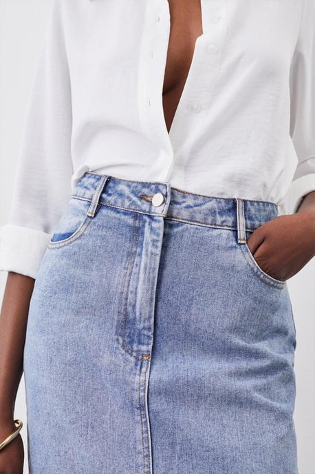 Petite Denim Midi Skirt - Image 3