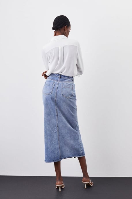 Petite Denim Midi Skirt - Image 4