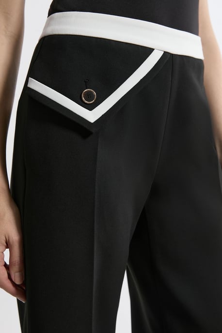 Compact Stretch Contrast Tipped Trouser - Image 2
