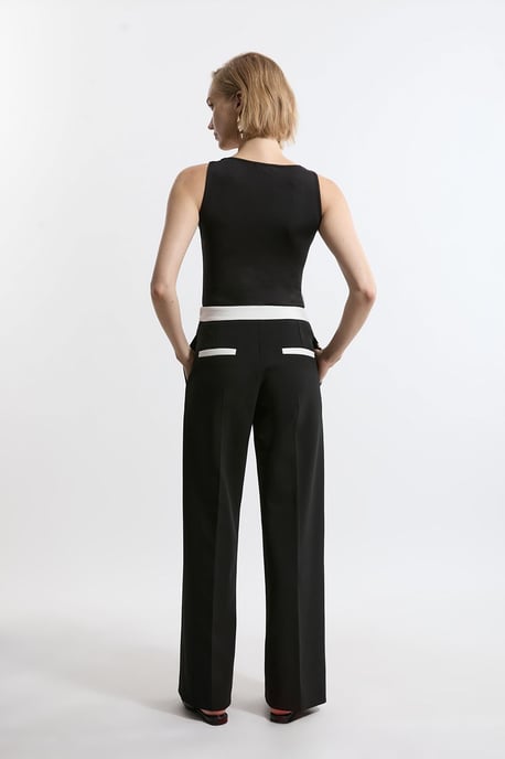 Compact Stretch Contrast Tipped Trouser - Image 6