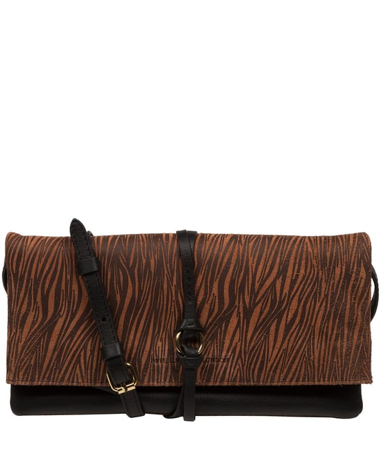 'Selene' Animal Print Nappa Leather Cross Body Clutch Bag - Image 1