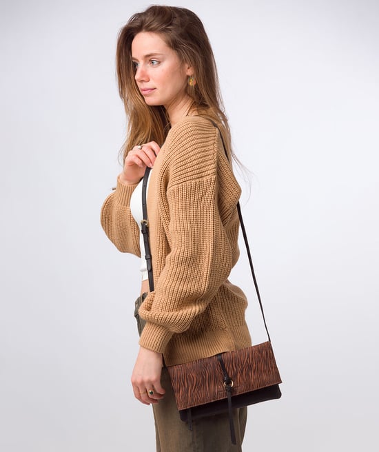 'Selene' Animal Print Nappa Leather Cross Body Clutch Bag - Image 2