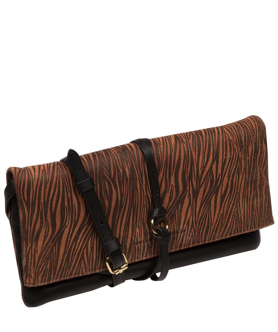 'Selene' Animal Print Nappa Leather Cross Body Clutch Bag - Image 5