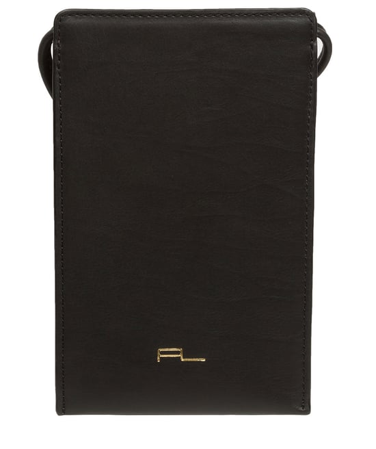 'Lana' Black Nappa Leather Cross Body Phone Bag - Image 2