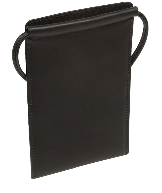 'Lana' Black Nappa Leather Cross Body Phone Bag - Image 3