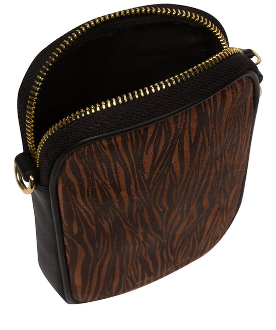 'Alaina' Animal Print Nappa Leather Cross Body Phone Bag - Image 4