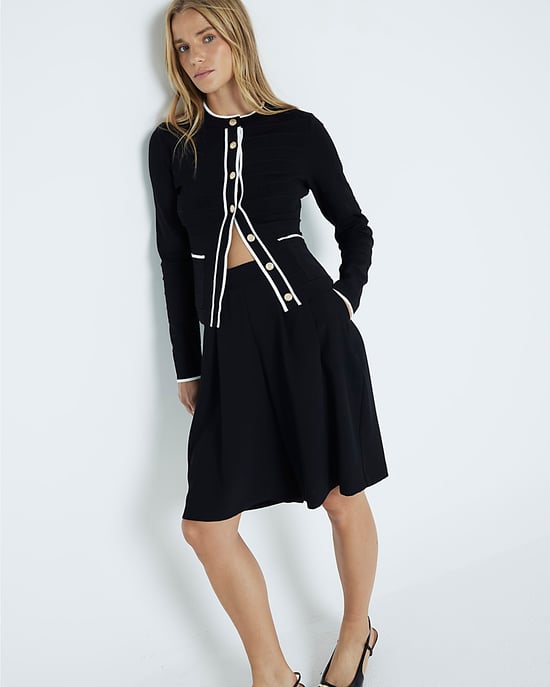 River Island Womens Cardigan Black Knit Button Up Military - Image 6