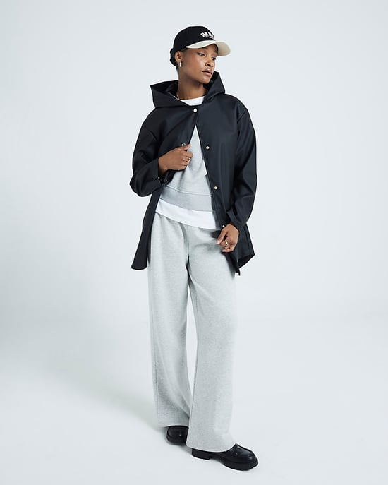 River Island Womens Rain Coat Black Hooded - Image 2