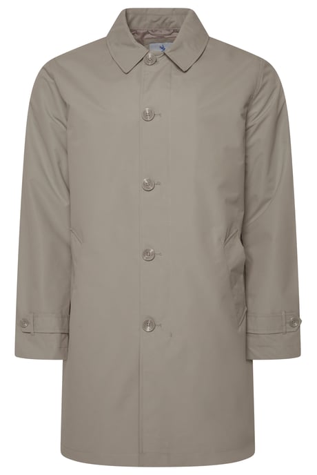 James Grey Hawk Basic Raincoat in Stone - Image 1