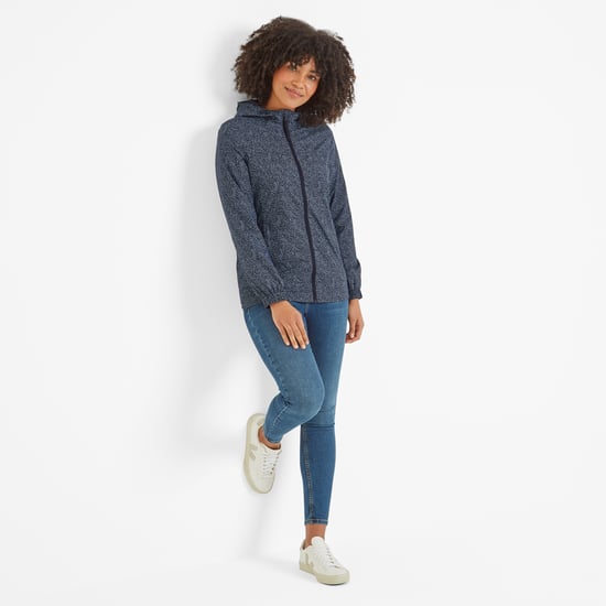 Craven Womens Waterproof Packaway Jacket - Dk Indigo Abstract Print - Image 3