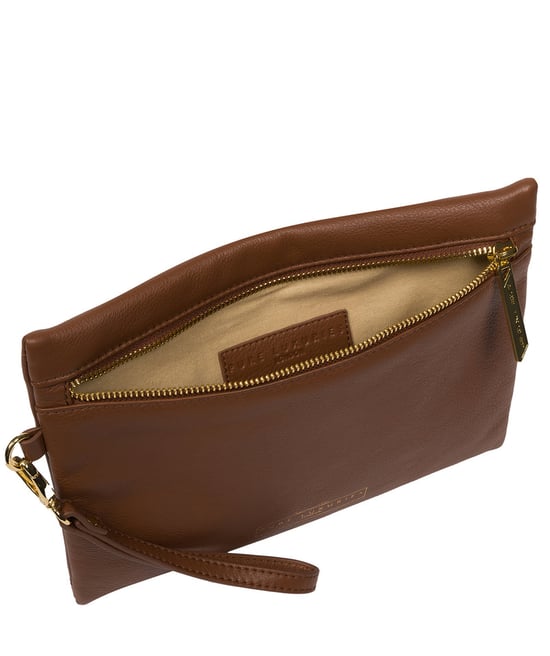 'Arlesey' Tan Leather Clutch Bag - Image 4