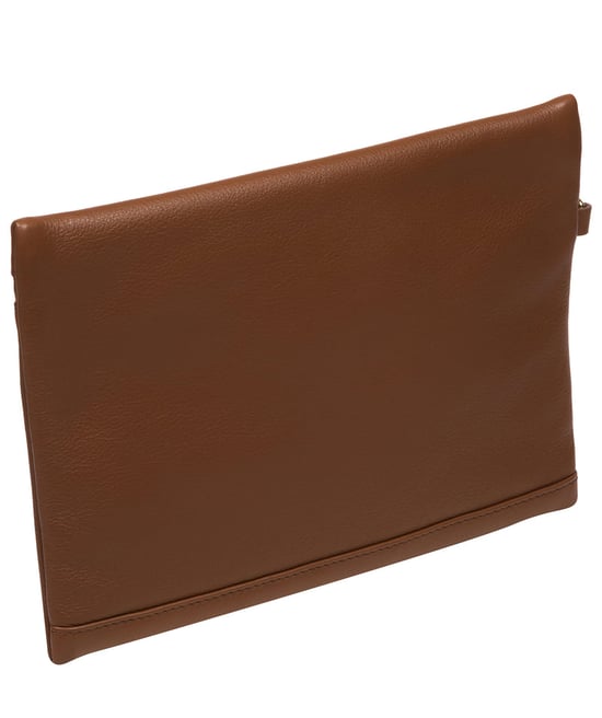 'Arlesey' Tan Leather Clutch Bag - Image 5