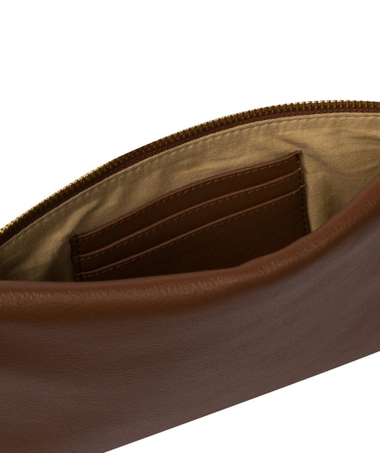 'Arlesey' Tan Leather Clutch Bag - Image 6