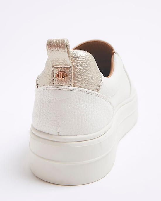River Island Womens Platform Trainers White Wide Fit Zip - Image 5