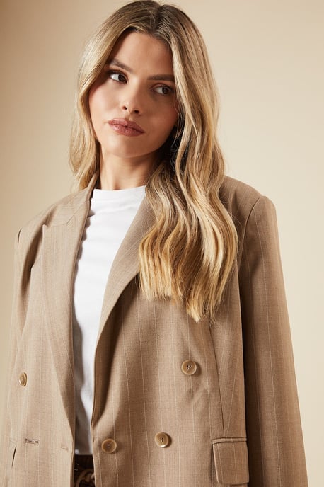Oversized Double Breasted Stripe Blazer - Image 4