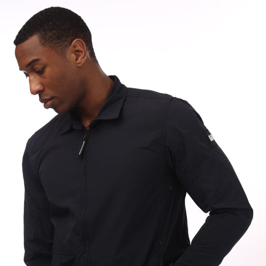 Men's Weekend Offender Granville Pocket Nylon Overshirt in Navy - Image 2
