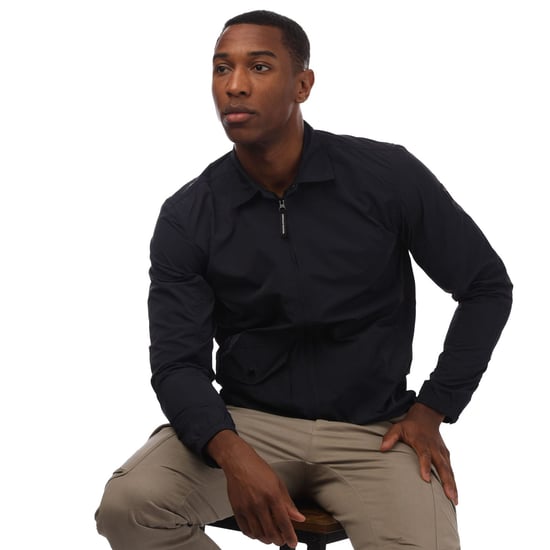 Men's Weekend Offender Granville Pocket Nylon Overshirt in Navy - Image 4
