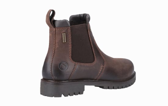 Cotswold Pamington Leren Damesschoenen Bruine Platte Chelsea Laarzen - Image 3