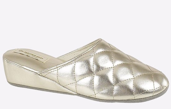 Dunlop Sybil Quilted Womens Mule Slippers - Image 1