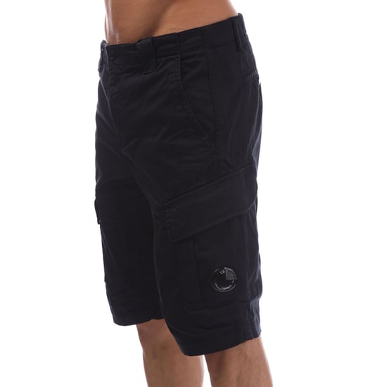 Men's C.P. Company Stretch Sateen Cargo Shorts in Navy - Image 2
