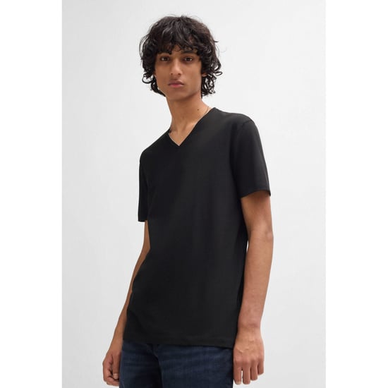 Men's Hugo Boss 2 Pack of V-Neck T-Shirts in Black - Image 3