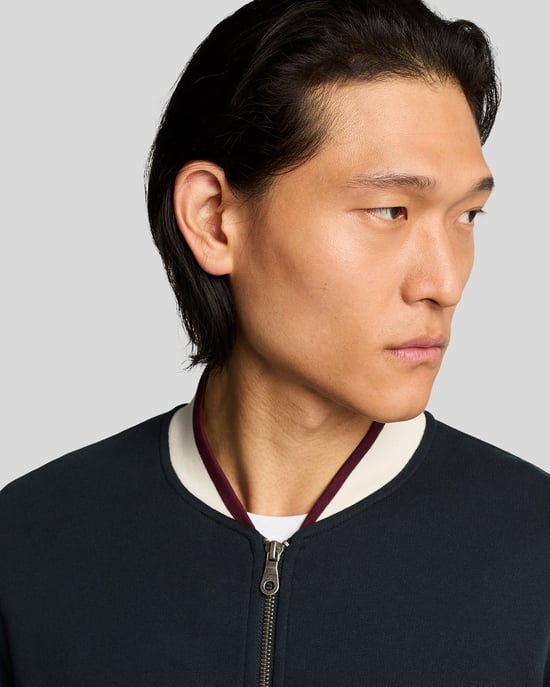 Lyle & Scott Halvemouwe Jersey Bomberjack - Marineblauw - Image 4