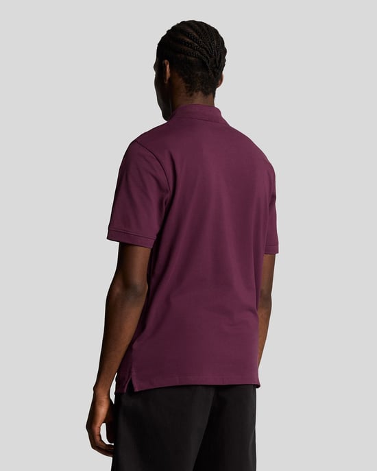 Lyle & Scott-logo op de borst van Weavers Claret Burgundy poloshirt - Image 3