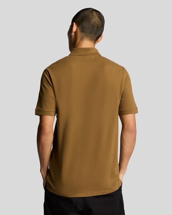 Lyle & Scott Branded Chest Logo Wild Nettle Brown pikétröja - Image 3
