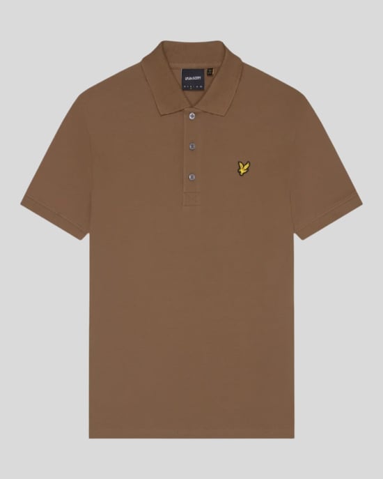 Lyle & Scott Branded Chest Logo Wild Nettle Brown pikétröja - Image 5
