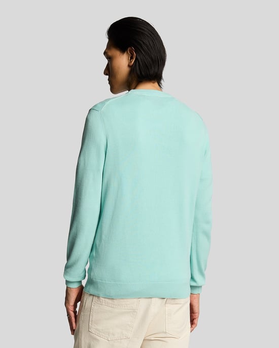 Lyle & Scott Cotton Crew Neck Jumper - Blue - Image 2