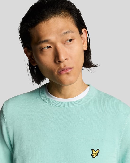 Lyle & Scott Cotton Crew Neck Jumper - Blue - Image 3