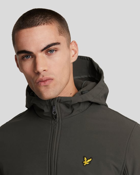 Lyle & Scott Fleecematerial Bak Softshell Jacka - Grå - Image 4