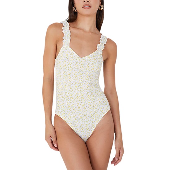 BRAVE SOUL SYDNY Womens Bodysuit Lettuce Hem Strap Ladies Floral Sexy Swimsuit - Image 1