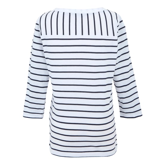 Regatta Dam/Ladies Baylette II randig T-shirt (Vit/marinefärgad) - Image 2
