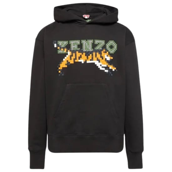 Kenzo Paris digitale tijgerontwerp zwarte hoodie - Image 1